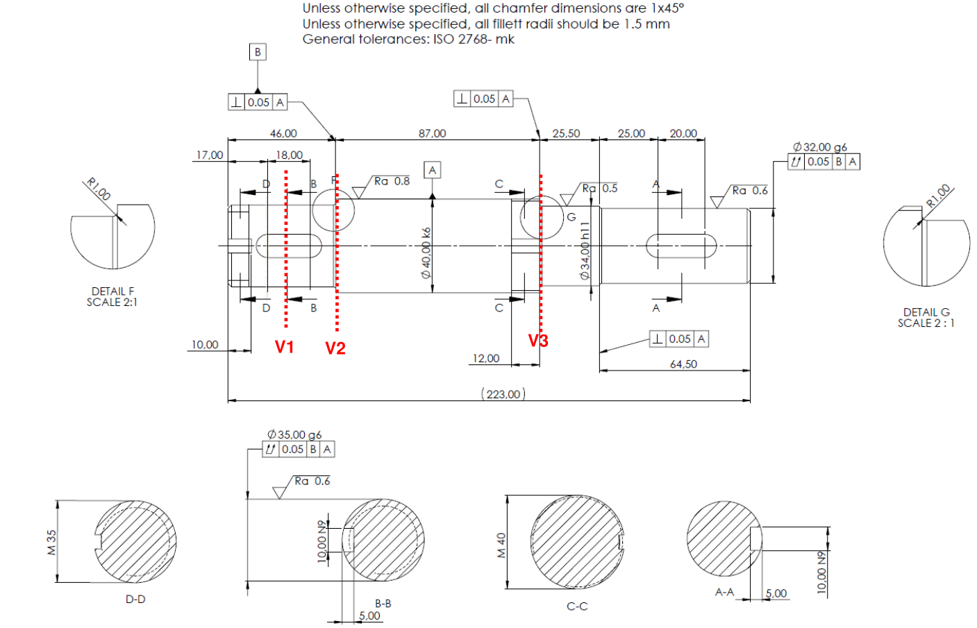 Shaft A2 Technical Drawing