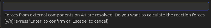 Solving for A1 --> Reaction Forces Prompt